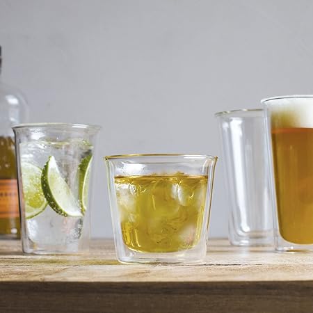 KINTO     Cast Double Wall Rock Glass 250ml Heat-Resistant Microwave Safe