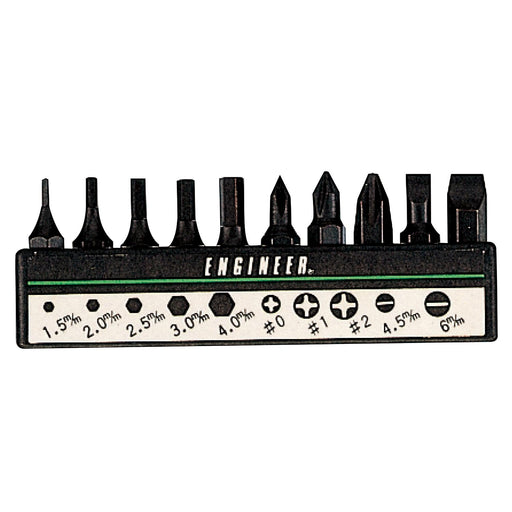 Engineer 10-Piece Bit Set - Phillips Flathead Hexagon - Dr-11 Set-Kiichin - The #1 Place for Japanese Goods in Your Hand!