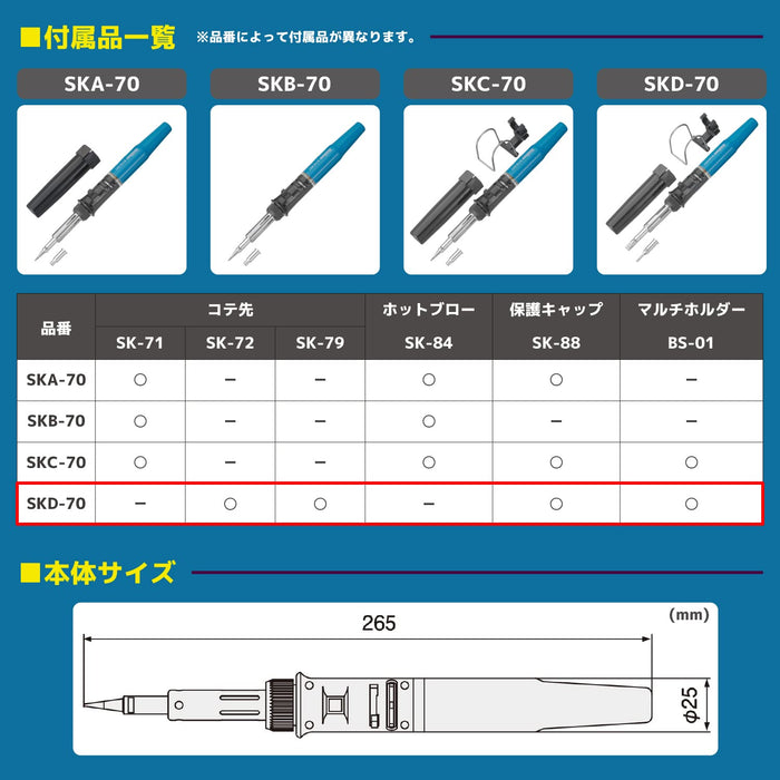 Engineer Skd-70 Gas Powered Soldering Iron for Precision Engineering-Kiichin - The #1 Place for Japanese Goods in Your Hand!