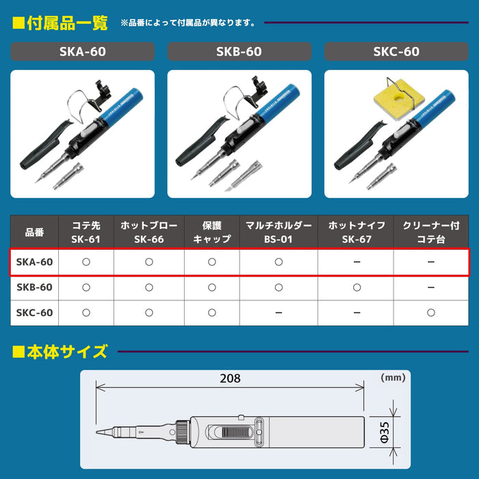 Engineer Ska-60 Kotelyzer Premium Gas Soldering Iron - High Performance-Kiichin - The #1 Place for Japanese Goods in Your Hand!