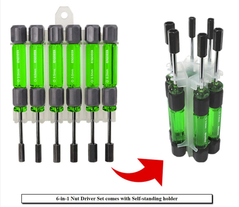 Engineer Precision 3-6mm Nut Driver Set - Green DK-14 Model-Kiichin - The #1 Place for Japanese Goods in Your Hand!