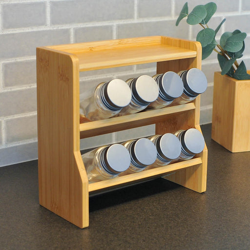 Hehe∞Takemi|∞Takemi Bamboo Spice Rack 3-Tier Slanted Large Capacity Organizer-Kiichin - The #1 Place for Japanese Goods in Your Hand!