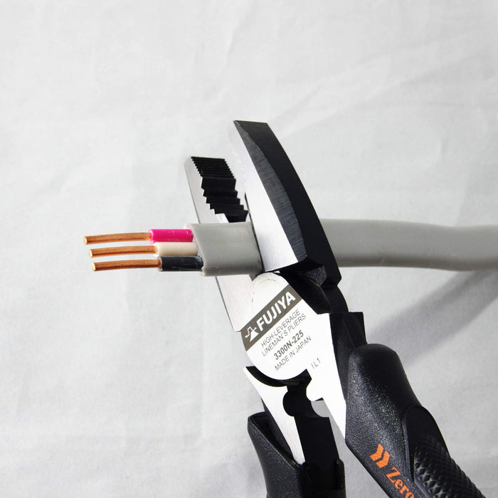 Fujiya Electricians Eccentric Pliers Zero Black 225mm 3300N
