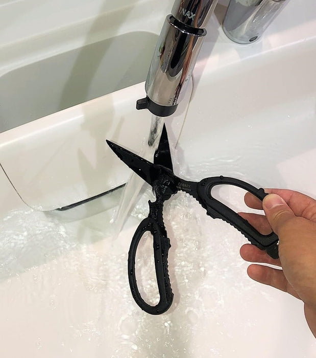 Hasegawa Knives EL-210-BK Canary Kitchen Scissors in Elegant Black-Kiichin - The #1 Place for Japanese Goods in Your Hand!