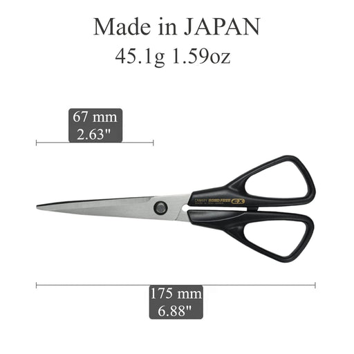 Hasegawa Knives Black GX-175 Bond-Free Scissors 17.5cm Total 6.7cm Blade Length-Kiichin - The #1 Place for Japanese Goods in Your Hand!