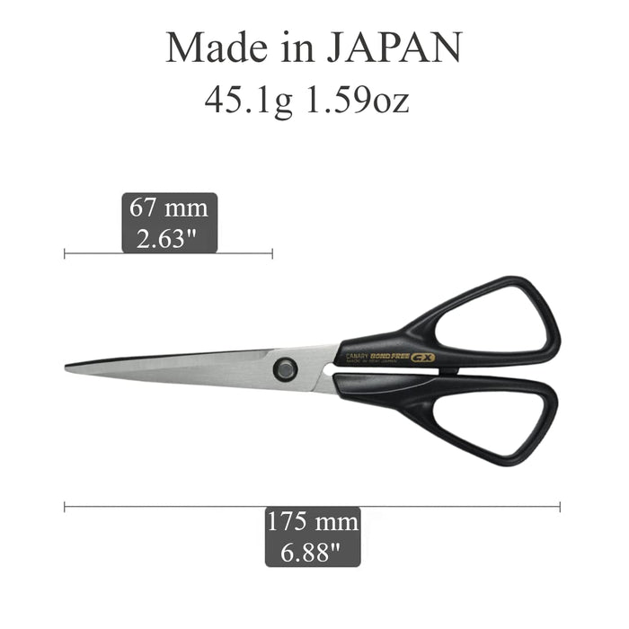 Hasegawa Knives Black GX-175 Bond-Free Scissors 17.5cm Total 6.7cm Blade Length-Kiichin - The #1 Place for Japanese Goods in Your Hand!