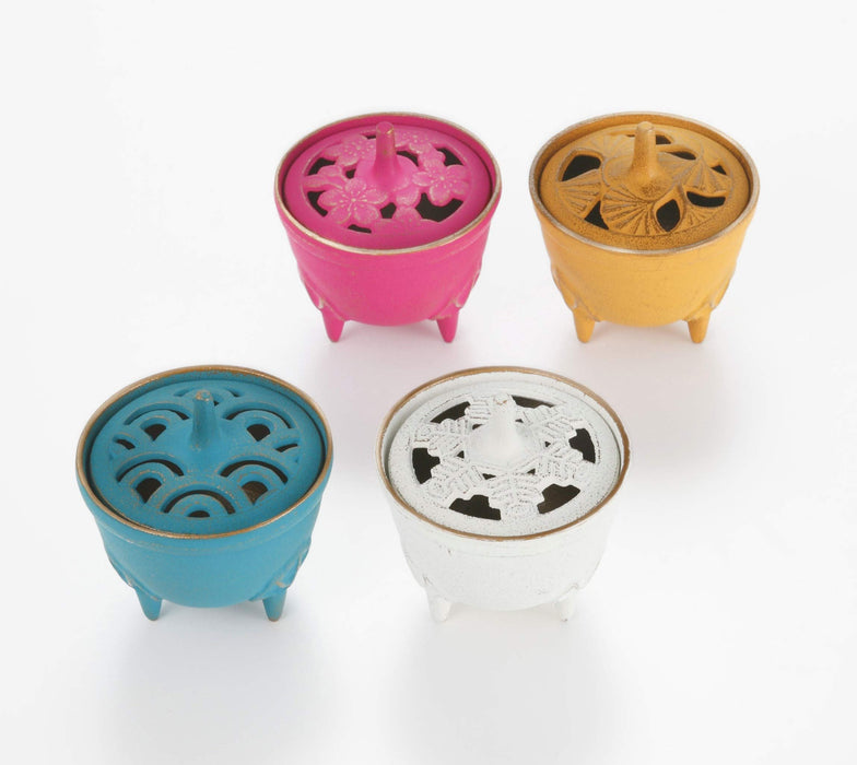 Iwachu Ginkgo Gold Yellow Incense Burner Nambu Ironware 8.5x9cm-Kiichin - The #1 Place for Japanese Goods in Your Hand!