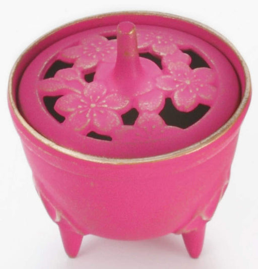 Iwachu Sakura Gold Pink Incense Burner Nambu Ironware Φ8.5xH9 29211-Kiichin - The #1 Place for Japanese Goods in Your Hand!