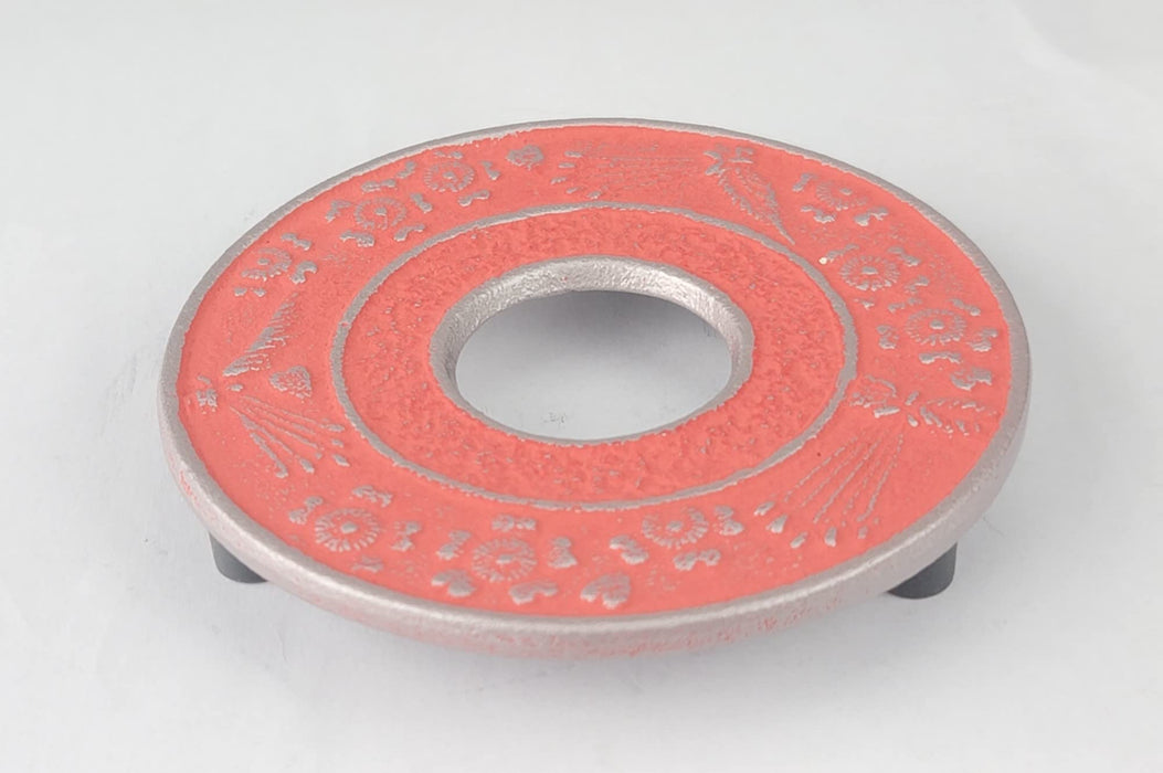 Iwachu Kamashiki Sakura Small Silver Pink 10Cm Nambu Iron Trivet 17703-Kiichin - The #1 Place for Japanese Goods in Your Hand!