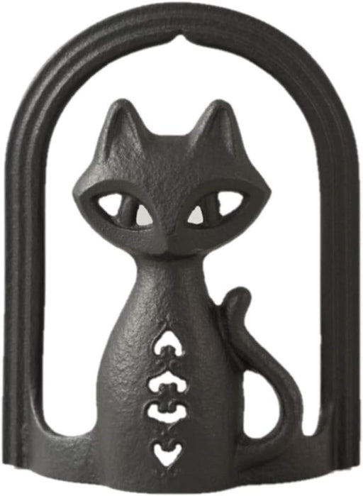 Iwachu Nambu Ironware Black Cat Letter Stand 10.5x5x14cm-Kiichin - The #1 Place for Japanese Goods in Your Hand!