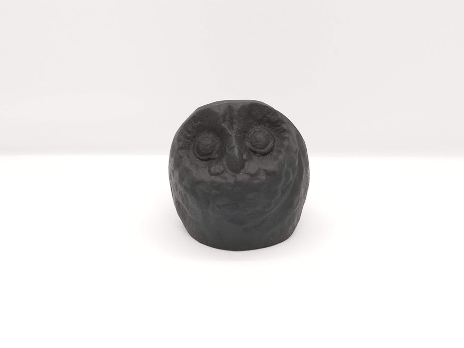 Iwachu Large Black Owl Paperweight 30021 - Nambu Ironware Design-Kiichin - The #1 Place for Japanese Goods in Your Hand!