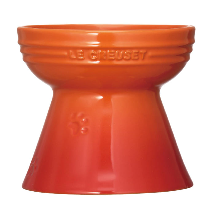 Le Creuset Orange High Stand Pet Bowl for Dogs and Cats Stain Resistant-Kiichin - The #1 Place for Japanese Goods in Your Hand!