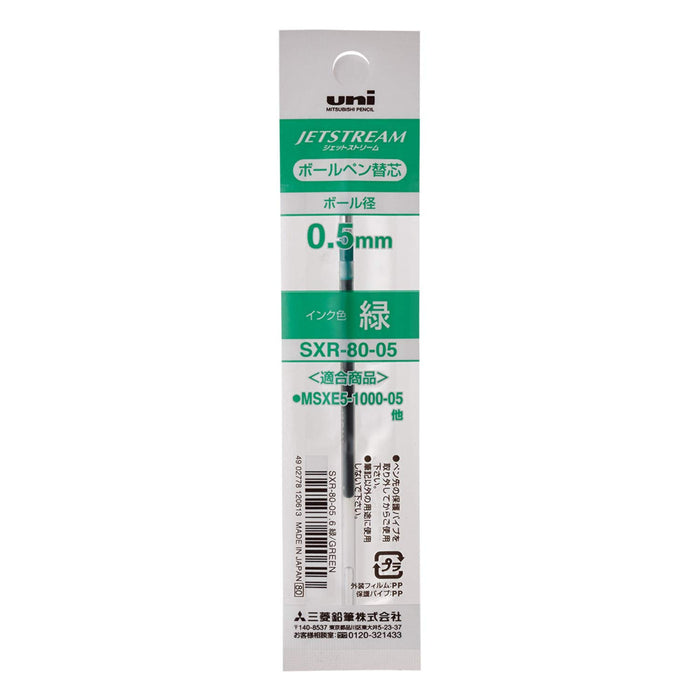Mitsubishi Pencil Oil-Based Green Ballpoint Pen Refill Sxr-80-05 Pack of 6-Kiichin - The #1 Place for Japanese Goods in Your Hand!