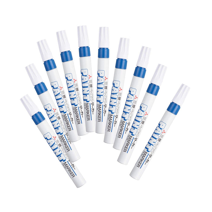 Mitsubishi Pencil Medium Point Blue Paint Marker Pack of 10 PX20.33-Kiichin - The #1 Place for Japanese Goods in Your Hand!