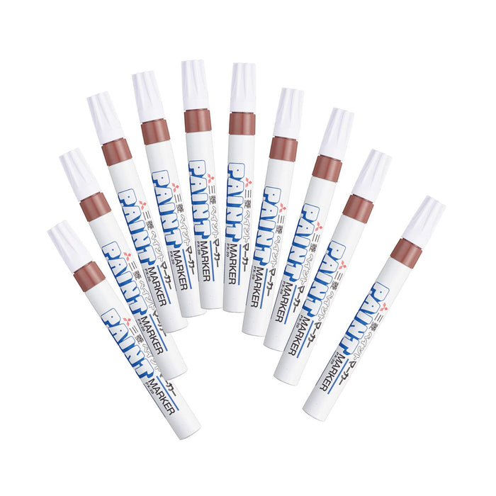 Mitsubishi Pencil Medium Point Brown Paint Marker Pack of 10-Kiichin - The #1 Place for Japanese Goods in Your Hand!
