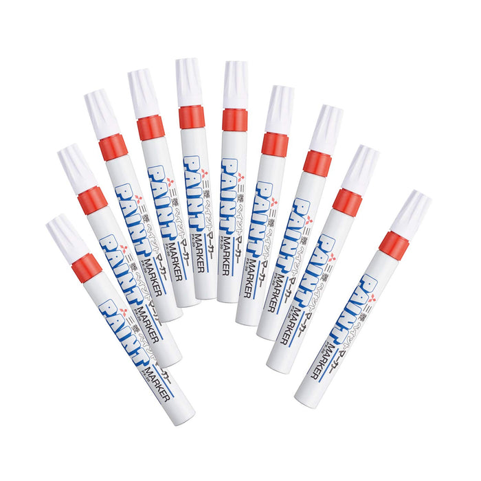 Mitsubishi Pencil Medium Point Red Paint Marker Pack of 10-Kiichin - The #1 Place for Japanese Goods in Your Hand!