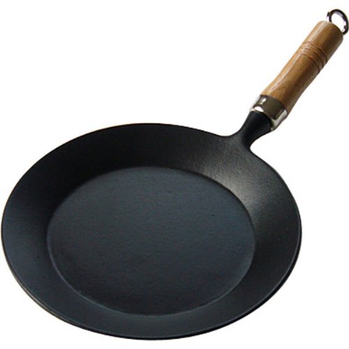 Iwachu Nambu Ironware Crepe Pan with Wooden Handle 21cm-Kiichin - The #1 Place for Japanese Goods in Your Hand!