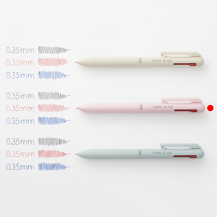 Pentel Calme 3-Color Ballpoint Pen 0.35mm Pink - Bxac33P-Kiichin - The #1 Place for Japanese Goods in Your Hand!
