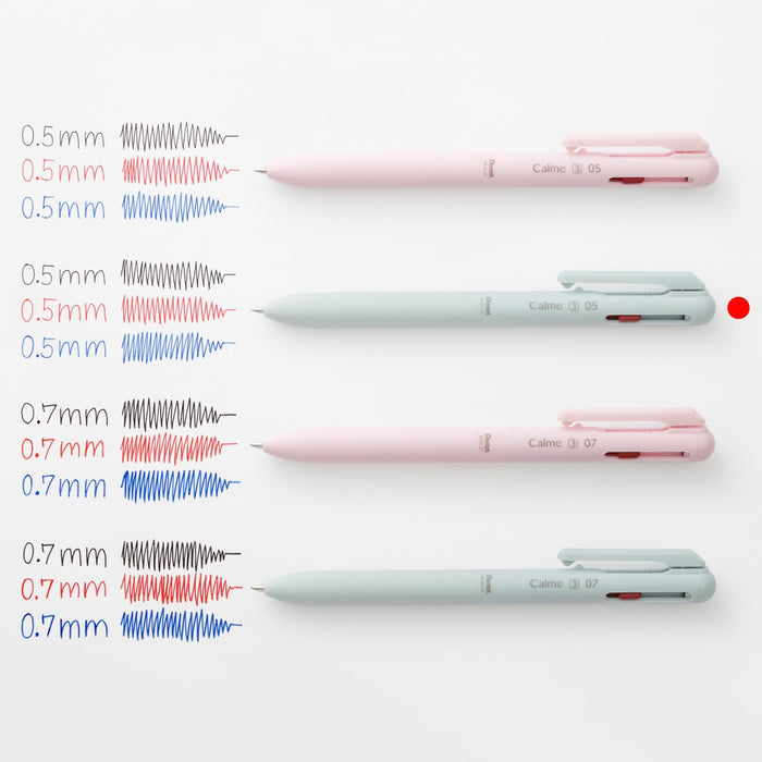 Pentel Calme Light Blue 3 Color 0.5mm Ballpoint Pen Bxac35S2-Kiichin - The #1 Place for Japanese Goods in Your Hand!