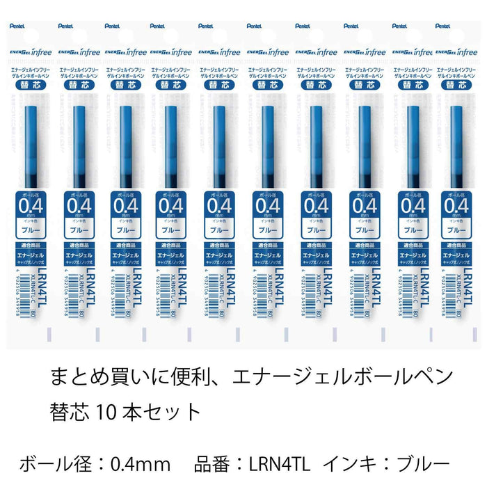 Pentel Energel 0.4 Blue Ballpoint Pen Refill 10 Pieces Pack-Kiichin - The #1 Place for Japanese Goods in Your Hand!