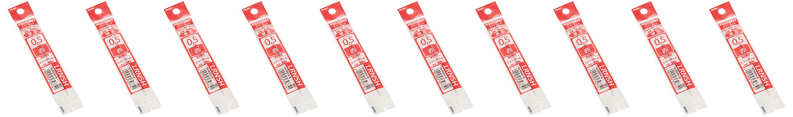Pentel Energel 0.5mm Red Ballpoint Pen Refill Xlrn5H-B Pack of 10 Pieces-Kiichin - The #1 Place for Japanese Goods in Your Hand!
