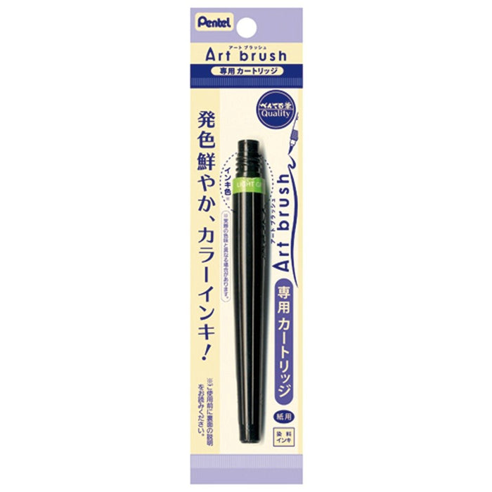 Pentel Art Brush XFR-111 Set Brush Pen Cartridge in Light Green 10 Pack-Kiichin - The #1 Place for Japanese Goods in Your Hand!