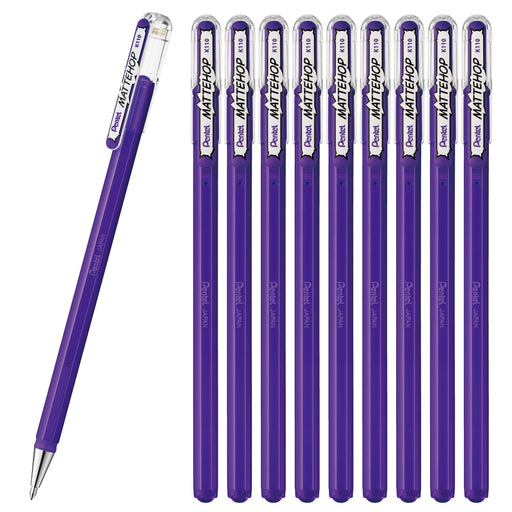 Pentel Color Ballpoint Pen 10-pack Matte Hop Violet K110-Vv Series-Kiichin - The #1 Place for Japanese Goods in Your Hand!