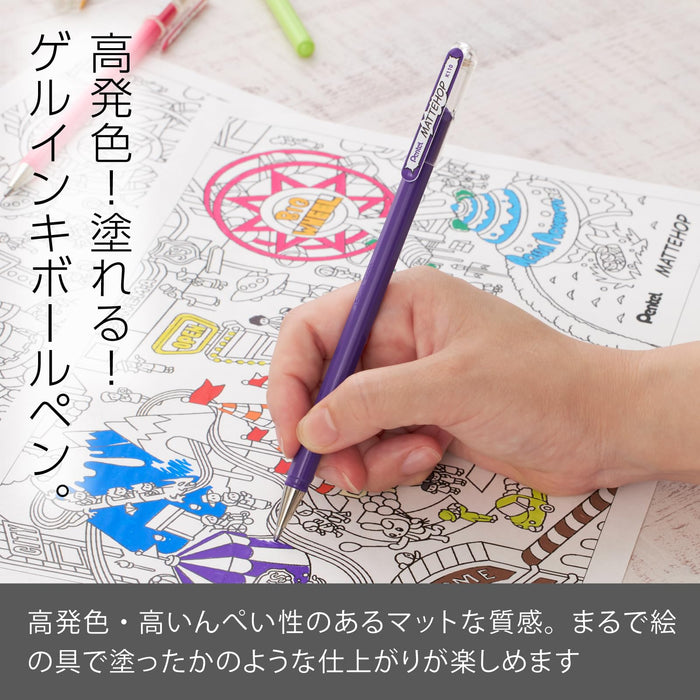 Pentel Color Ballpoint Pen 10-pack Matte Hop Violet K110-Vv Series-Kiichin - The #1 Place for Japanese Goods in Your Hand!