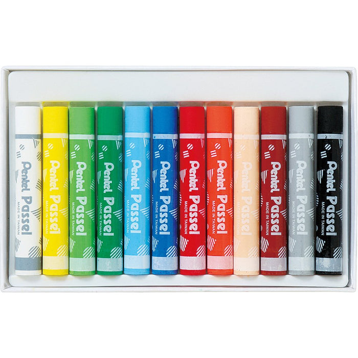 Pentel 12 Colors Crayon Pass Passel Ghpar-12 - Vibrant Art Supplies-Kiichin - The #1 Place for Japanese Goods in Your Hand!