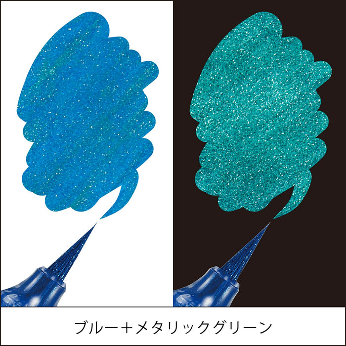 Pentel Dual Metallic Blush Blue and Green Xgfh-Dc Pen-Kiichin - The #1 Place for Japanese Goods in Your Hand!