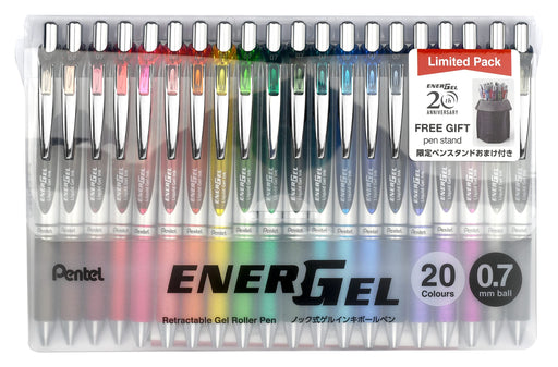 Pentel EnerGel Gel Ink Ballpoint Pen 0.7mm 20 Limited Colors Set BL77-20-Kiichin - The #1 Place for Japanese Goods in Your Hand!
