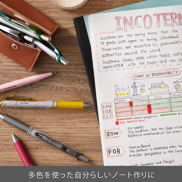 Pentel EnerGel Gel Ink Ballpoint Pen 0.7mm 20 Limited Colors Set BL77-20-Kiichin - The #1 Place for Japanese Goods in Your Hand!