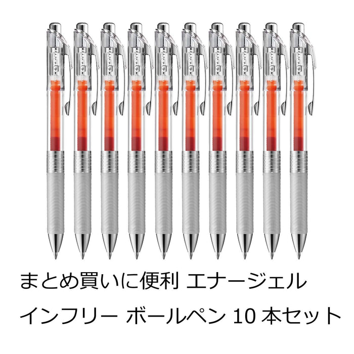 Pentel Energel 0.7 Gel Ink Ballpoint Pens Orange Pack of 10-Kiichin - The #1 Place for Japanese Goods in Your Hand!