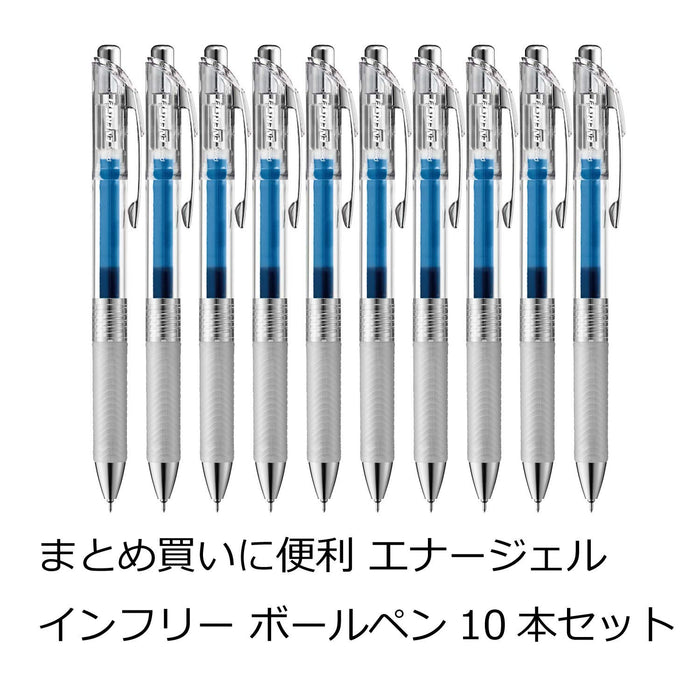 Pentel Energel Infree 0.4 Blue Gel Ink Ballpoint Pen 10 Piece Set-Kiichin - The #1 Place for Japanese Goods in Your Hand!