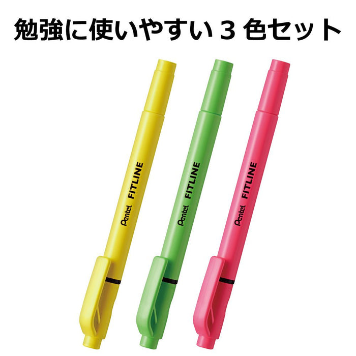 Pentel 10-Piece Highlighter Set in 3 Fit Line Colors Slw11-3-Kiichin - The #1 Place for Japanese Goods in Your Hand!