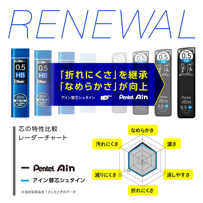 Pentel Ein Stein 0.7 2B Mechanical Pencil Refills 10 Pieces Pack-Kiichin - The #1 Place for Japanese Goods in Your Hand!