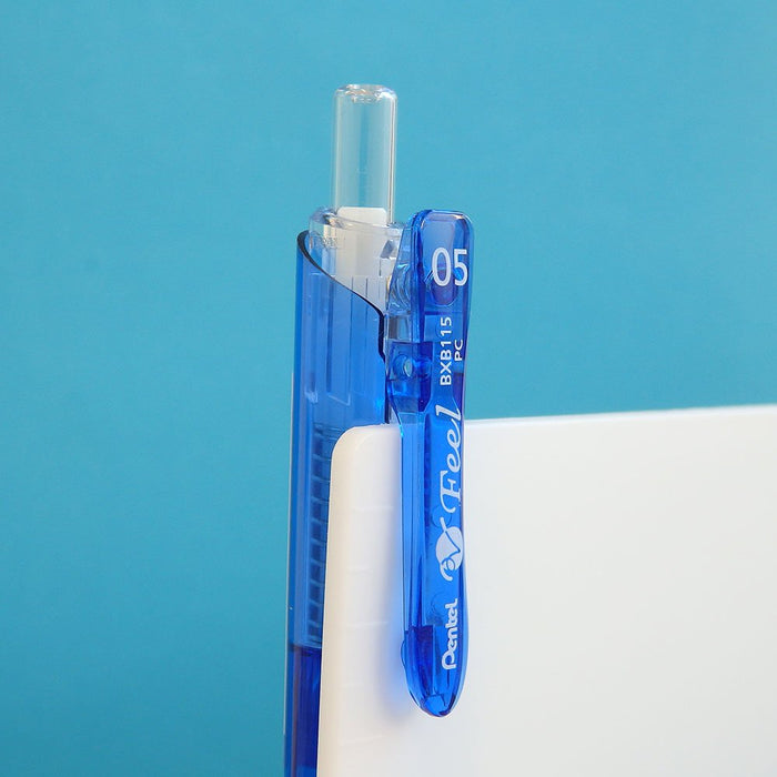 Pentel Bxb115-C Clear Blue Ballpoint Pen Oil-Based 0.5 Tip Pack of 10-Kiichin - The #1 Place for Japanese Goods in Your Hand!