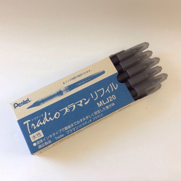 Pentel Blue Tradio Plaman 10-Piece Cartridge Mlj20-C Bundle-Kiichin - The #1 Place for Japanese Goods in Your Hand!