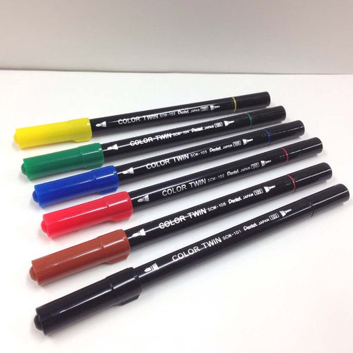 Pentel 12 Color Water-Based Twin Pen Set SCW-12 Series-Kiichin - The #1 Place for Japanese Goods in Your Hand!