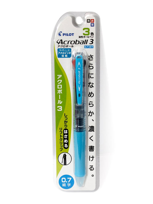 Pilot Acroball 3 0.7 3-Color Ballpoint Pen Clear Soft Blue - Pilot-Kiichin - The #1 Place for Japanese Goods in Your Hand!