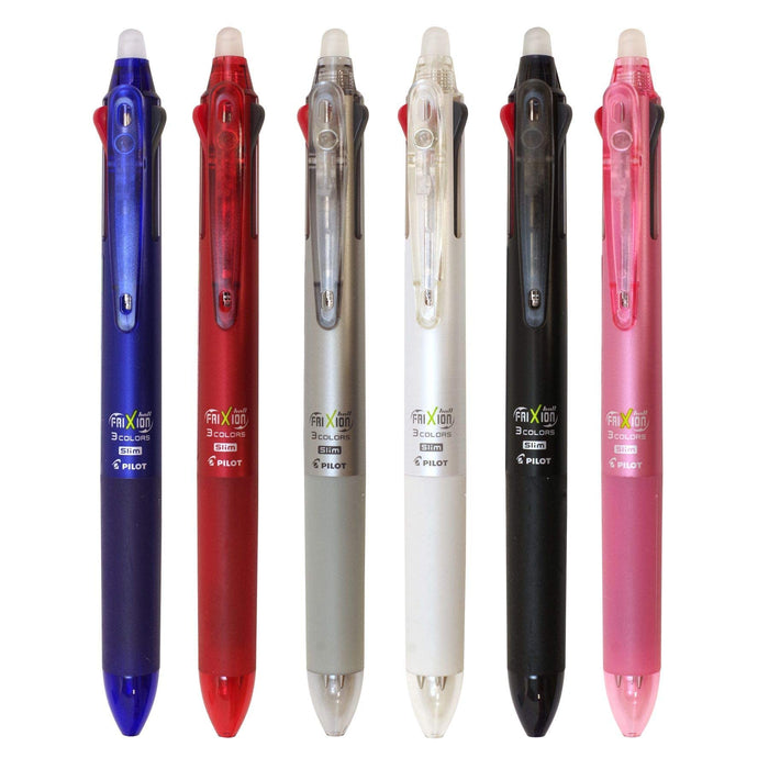 Pilot Frixion Ball 3 Slim 0.5mm Dark Silver 3-Color Ballpoint Pen-Kiichin - The #1 Place for Japanese Goods in Your Hand!