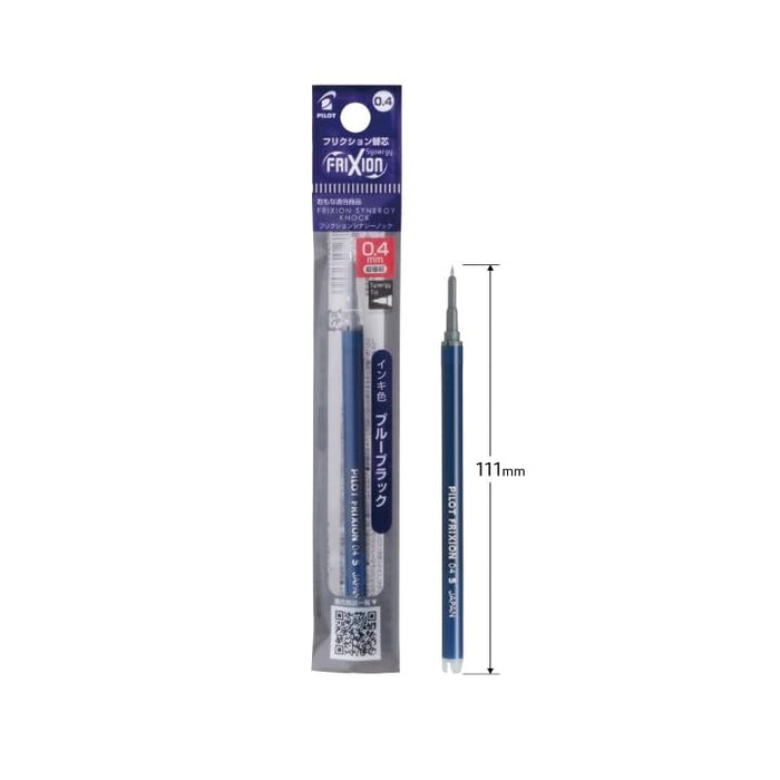 Pilot Frixion Synergy Knock Refill 0.4mm Ultra Fine Blue Black Ink Pen