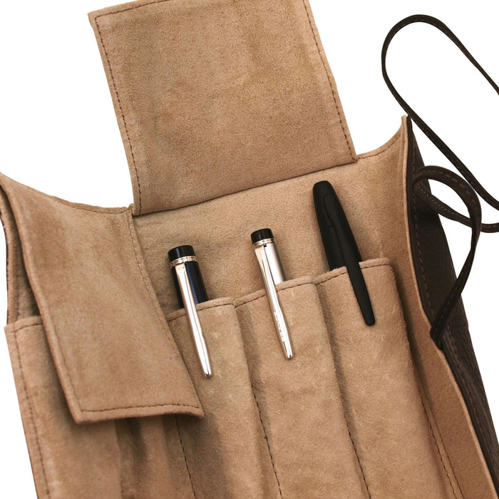 Pilot Psr5-01-Dbn Dark Brown Roll Pen Case Ensemble-Kiichin - The #1 Place for Japanese Goods in Your Hand!