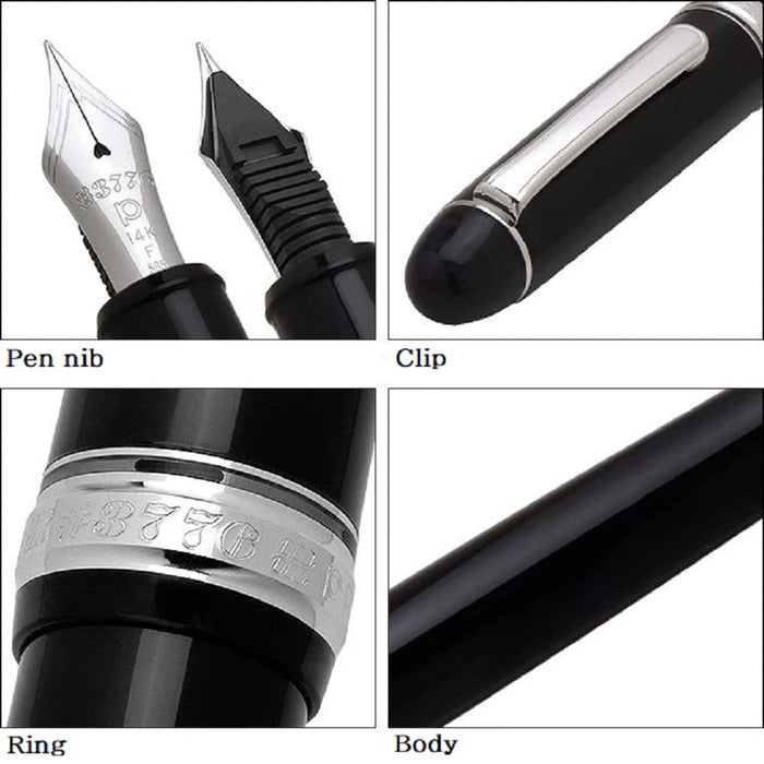 Platinum Pen #3776 Century Extra Fine Black Diamond with Kanji Love Sticker-Kiichin - The #1 Place for Japanese Goods in Your Hand!