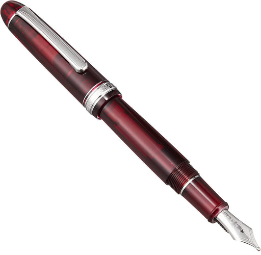 Platinum Pen #3776 Century Burgundy Double Bold Rhodium Finish Fountain Pen with Love Sticker-Kiichin - The #1 Place for Japanese Goods in Your Hand!