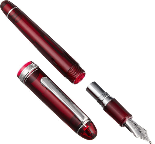 Platinum Pen #3776 Century Burgundy Double Bold Rhodium Finish Fountain Pen with Love Sticker-Kiichin - The #1 Place for Japanese Goods in Your Hand!