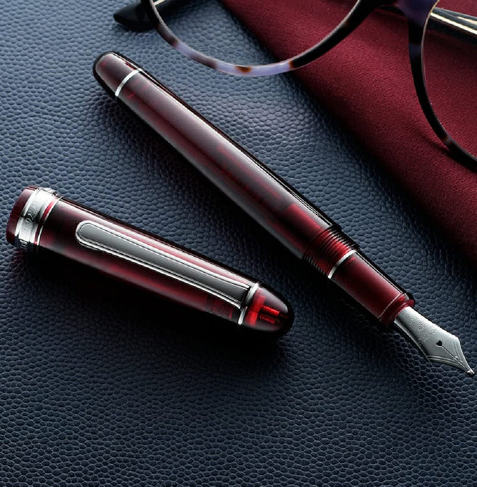 Platinum Pen #3776 Century Medium Point Burgundy Fountain Pen with Kanji Love Sticker-Kiichin - The #1 Place for Japanese Goods in Your Hand!