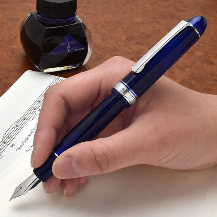 Platinum Pen 3776 Century Medium Point Rhodium Finish Chartres Blue Fountain Pen with Love Kanji Sticker-Kiichin - The #1 Place for Japanese Goods in Your Hand!