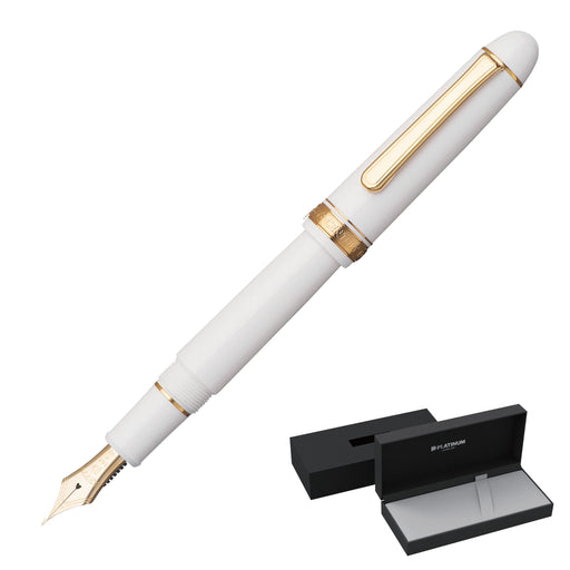 Platinum Fountain Pen #3776 Century - Extra Thick Chenonceau White Model Pnb-15000#2-5-Kiichin - The #1 Place for Japanese Goods in Your Hand!