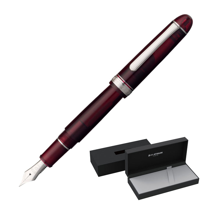 Platinum Fountain Pen #3776 Century Bold Burgundy Rhodium Size 139.5X15.4mm Weight 20.5G-Kiichin - The #1 Place for Japanese Goods in Your Hand!